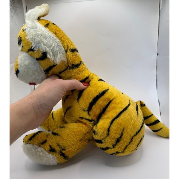 VINTAGE SILK PLUSH TIGER STUFFED JUNGLE CAT CARNIVAL PRIZE GUND KNICKERBOCKER - Picture 4 of 8